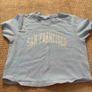 Brandy Melville Women's Blue Crop-top